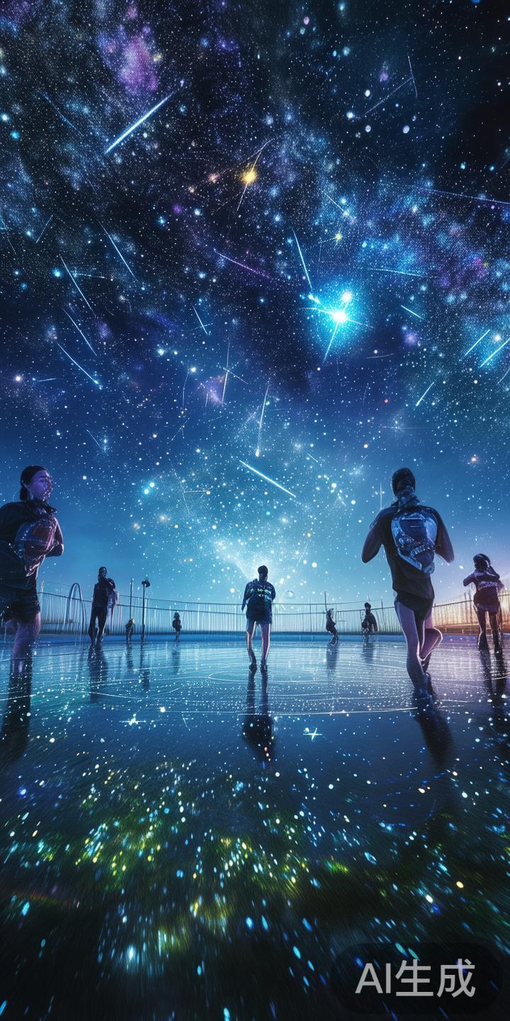 所谓“星空雨”，是将天文学中的星空元素融入体育运动